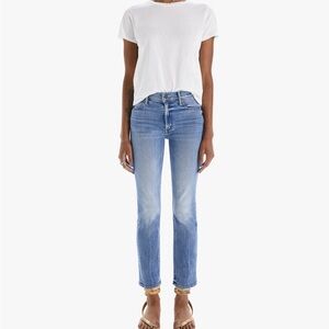 MOTHER Women's Straight Leg Blue Jeans